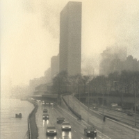 Palladium print Fog over the city
