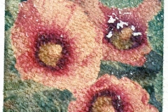 Polaroid transfer Hollyhocks