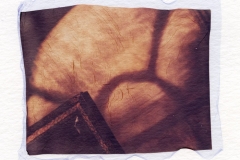 Polaroid emulsion lift Morning Mahoney House Oklahoma