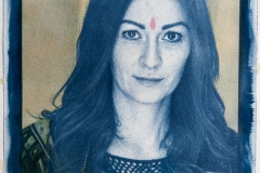 Cyanotype with acrylics Portrait - Elva