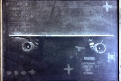 Gum bichromate on wood Retro skateboard