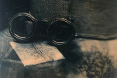 Handcoloured photograph Backward glance