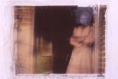 Polaroid image transfer Her at the door