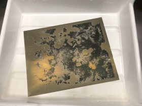 Direct silver mirroring with bronzing effect and mackie line by Recipe 1