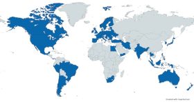 Final map of World Cyanotype Day 2024. 55 countries took part!