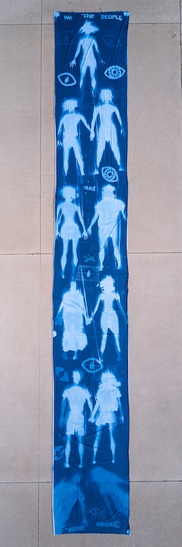 Jackie Neale's 10.3-meter-long cyanotype. Jackie’s Instagram: @therealjackiephoto